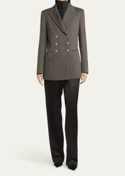 Giorgio ArmaniSilk Cotton Double-Breasted Blazer