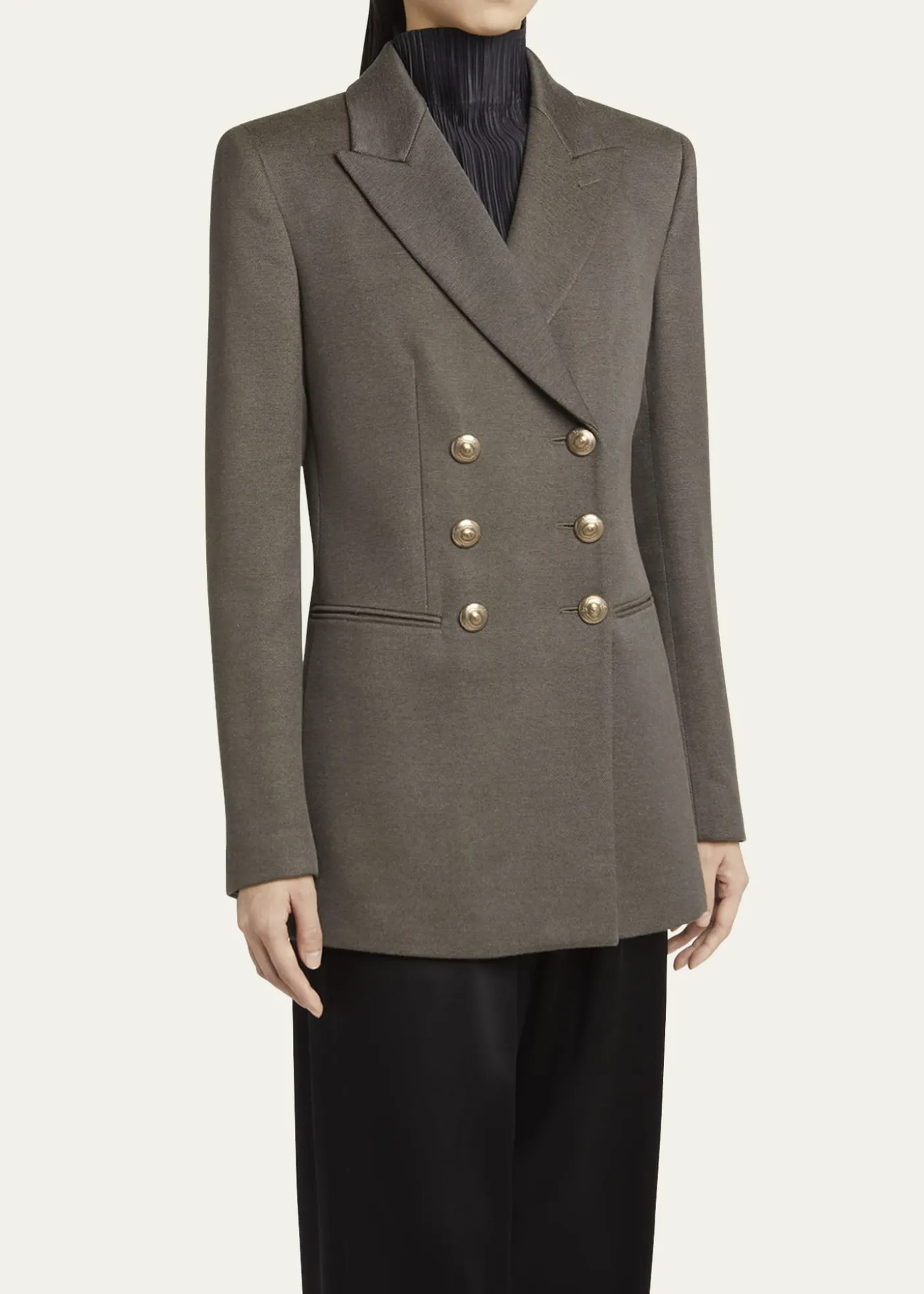 Giorgio ArmaniSilk Cotton Double-Breasted Blazer