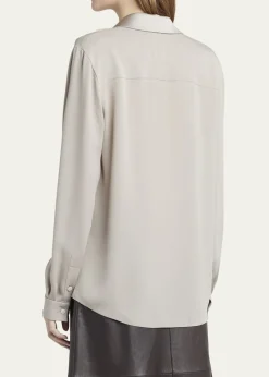 Giorgio ArmaniSilk Georgette Wrap Blouse
