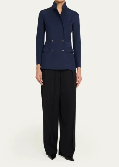 Giorgio ArmaniStructured Scuba Double-Breasted Jackets