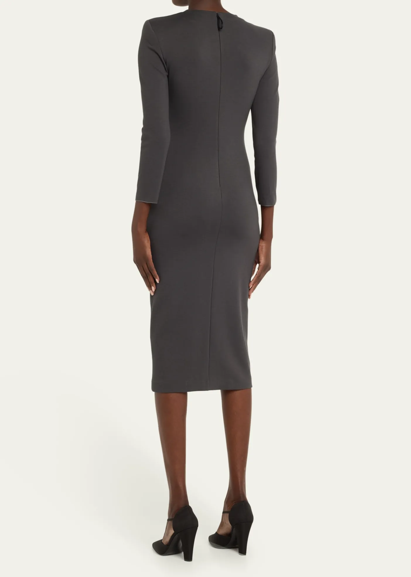 Giorgio ArmaniTab-Front Gathered Jersey Sheath Dress