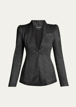 Giorgio ArmaniTextured Jersey Jacquard Single-Breasted Blazer