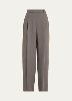 Giorgio ArmaniWashed Silk Pleated Trousers