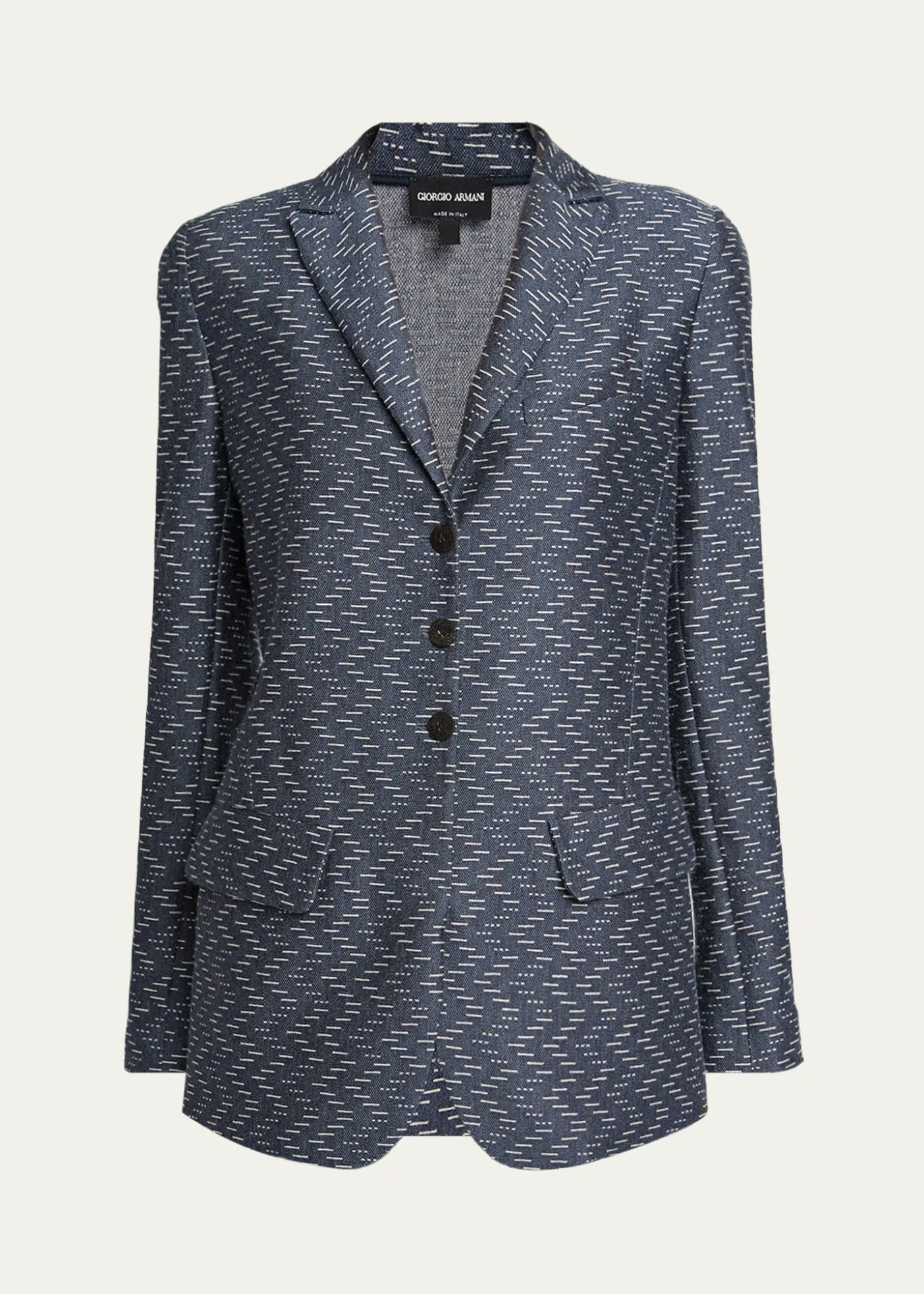 Giorgio ArmaniZigzag Jacquard Cashmere Single-Breasted Jacket