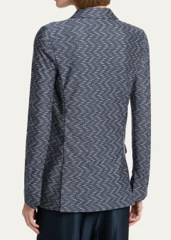 Giorgio ArmaniZigzag Jacquard Cashmere Single-Breasted Jacket
