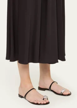 Giuseppe ZanottiCrystal Jewel Thin Strap Leather Sandals