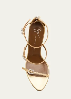 Giuseppe ZanottiMetallic Leather Ankle-Strap Sandals