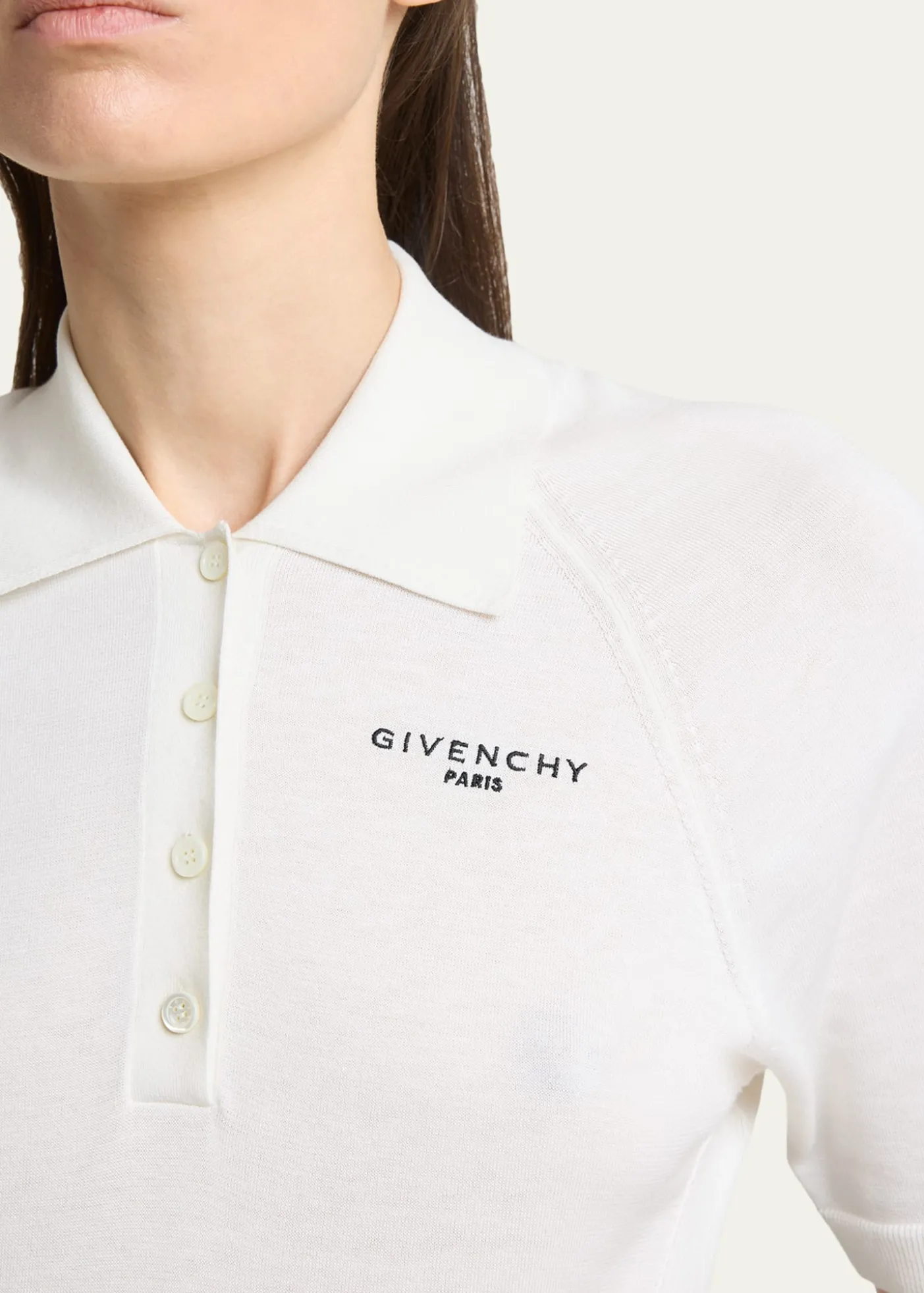 GivenchyCropped Short-Sleeve Polo Shirt