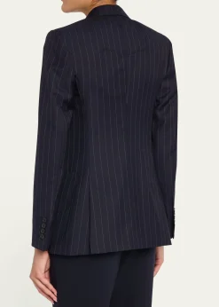 GivenchyDouble-Breasted Pinstripe Wool Jacket