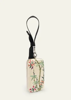 GivenchyFloral-Embroidered Wristlet Clutch Bag in Satin
