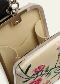 GivenchyFloral-Embroidered Wristlet Clutch Bag in Satin