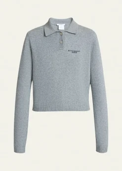 GivenchyLogo Embroidered Wool-Cashmere Polo Sweater