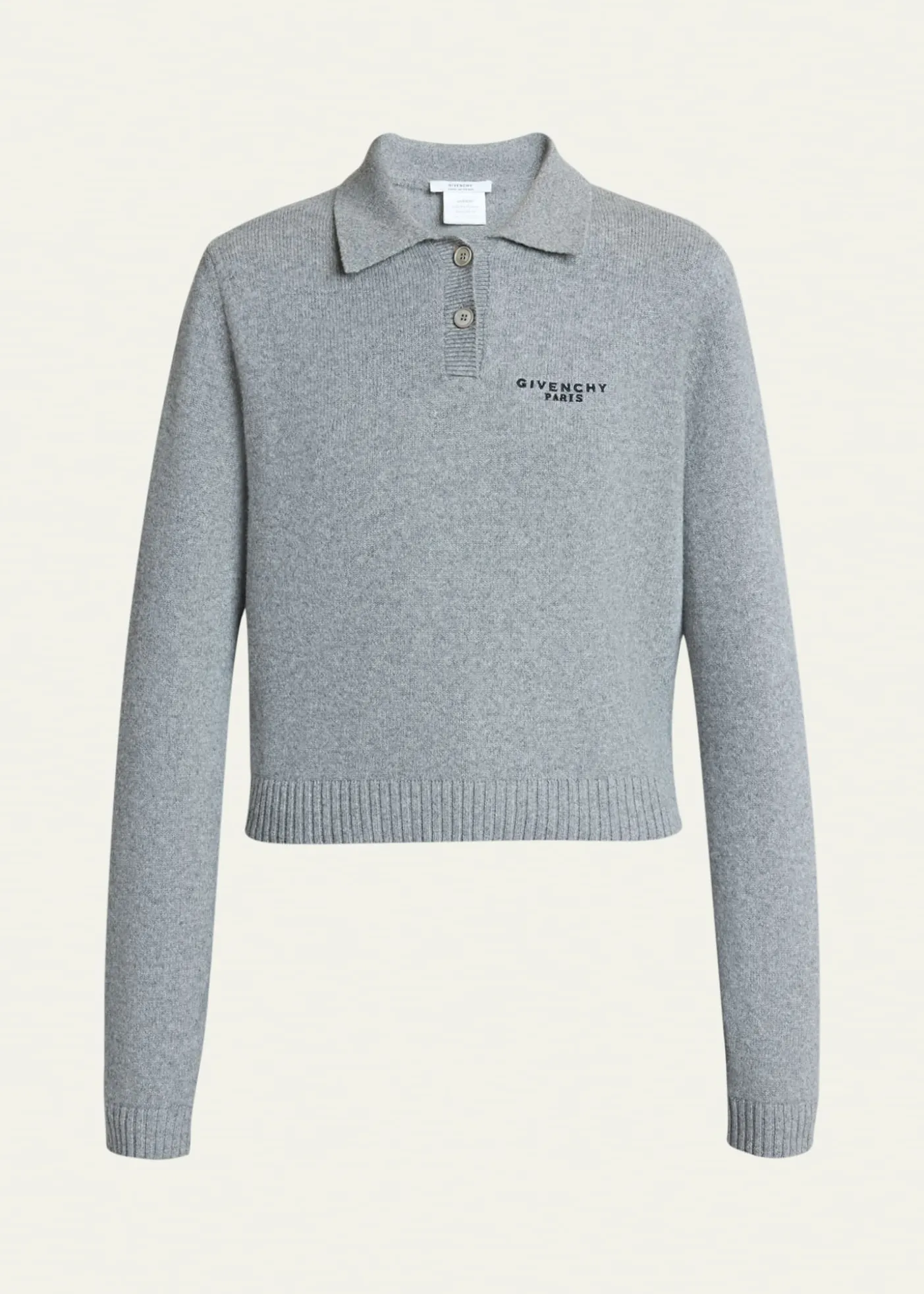 GivenchyLogo Embroidered Wool-Cashmere Polo Sweater