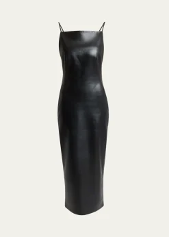 GivenchySliced Midi Leather Dress