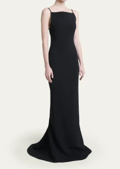 GivenchySquare-Neck Trumpet Gown