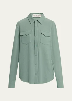 God's True CashmereCashmere Button-Front Shirt