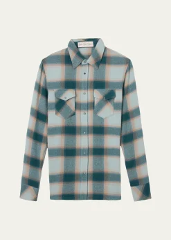 God's True CashmereCashmere Plaid Two-Pocket Button-Down Shirt