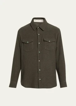 God's True CashmereSable Solid Cashmere Flannel Shirt