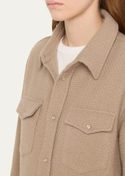 God's True CashmereSmoke Waffle Cashmere Shirt Jacket