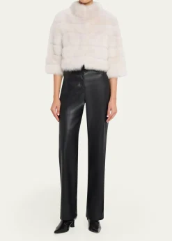 GorskiLamb Shearling 3/4-Sleeve Crop Coat