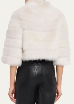 GorskiLamb Shearling 3/4-Sleeve Crop Coat