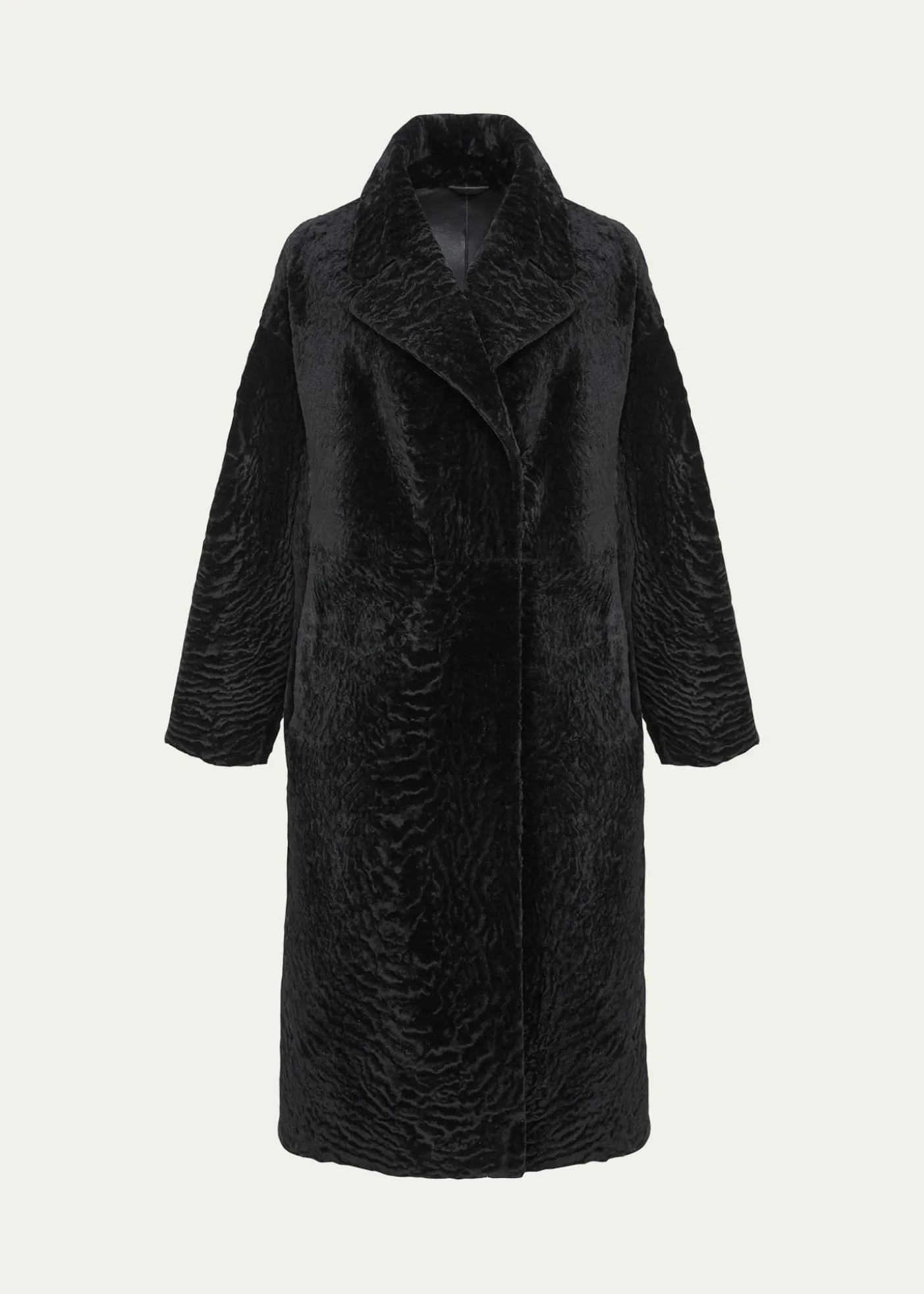 GorskiReversible Textured Shearling Lamb Coat