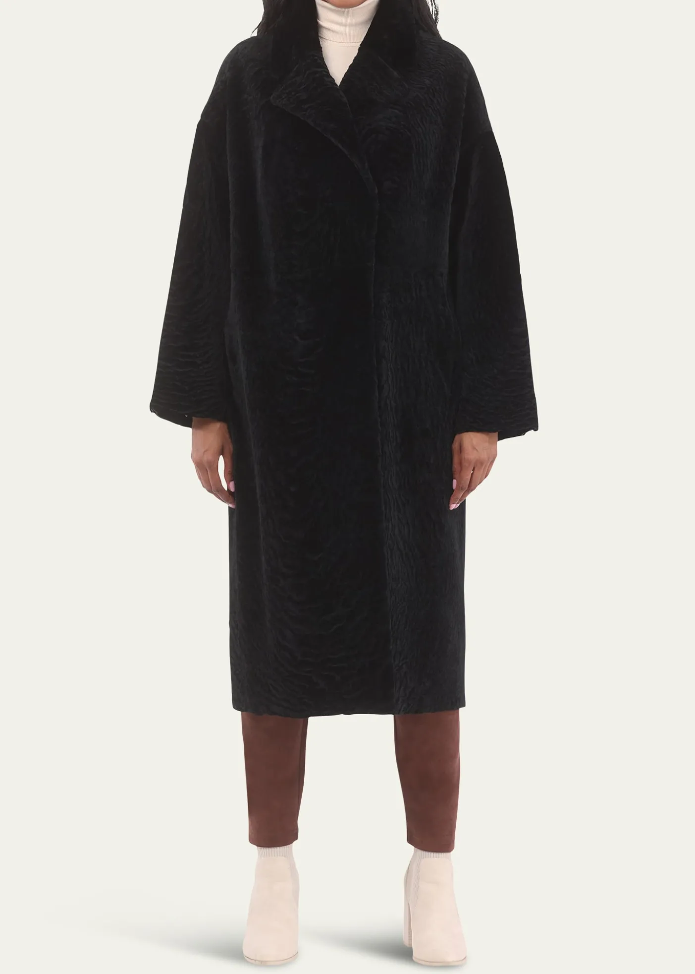 GorskiReversible Textured Shearling Lamb Coat