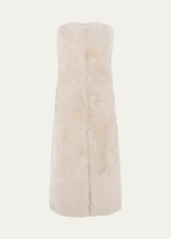 GorskiSelect Cashmere Goat Fur Collarless Long Vest