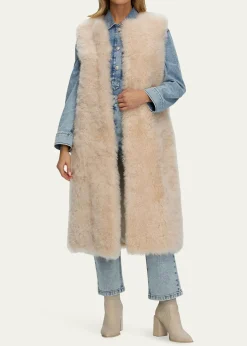 GorskiSelect Cashmere Goat Fur Collarless Long Vest