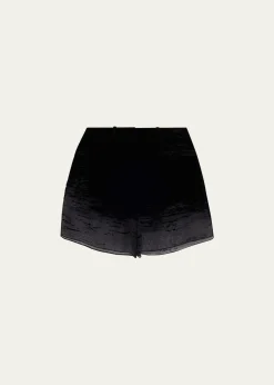 GRACE LINGGlitch Devoré Velvet Sheer Chiffon Shorts