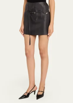 GRACE LINGRelics Belted Mini Skirt