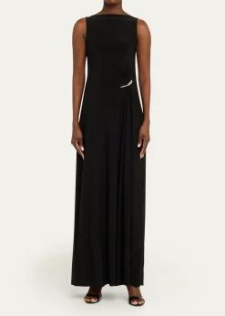 GRACE LINGStrapless Claw Gathered Maxi Dress