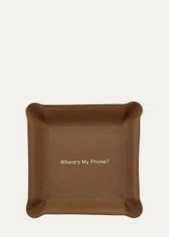 Graphic Image"Where's My Phone?" Leather Valet Tray