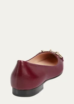 GucciErin Leather Horsebit Ballerina Flats