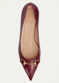 GucciErin Leather Horsebit Ballerina Flats