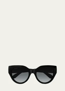 GucciGG Emblem Acetate Cat-Eye Sunglasses