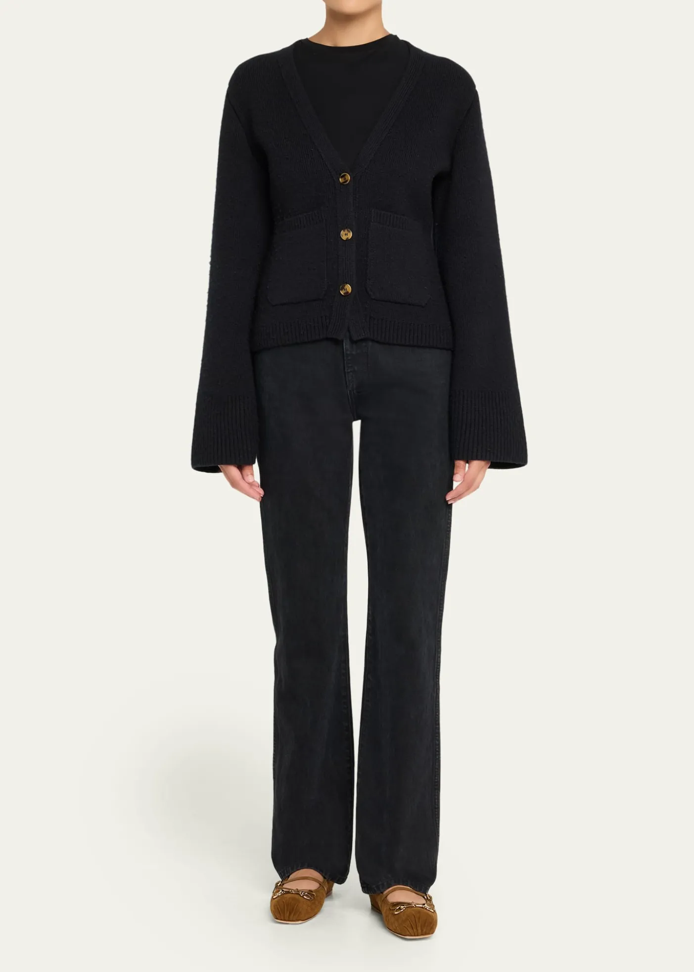 GucciGG Suede Horsebit Mary Jane Ballerina Flats