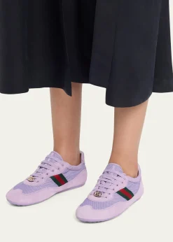 GucciGucci Shift Mesh and Suede Low-Top Sneakers