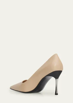Gucci85mm Trinity Leather Pointed-Toe Pumps