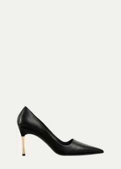 Gucci85mm Trinity Leather Pointed-Toe Pumps
