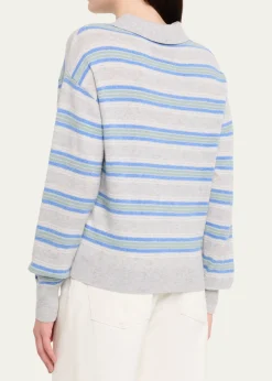 Guest in ResidenceCollegiate Stripe Cashmere Polo