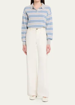 Guest in ResidenceCollegiate Stripe Cashmere Polo