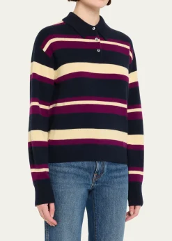 Guest in ResidenceCollegiate Striped Cashmere Polo