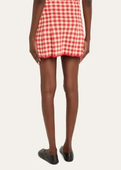 Guest in ResidenceGingham Pleated Mini Skirt
