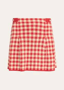 Guest in ResidenceGingham Pleated Mini Skirt