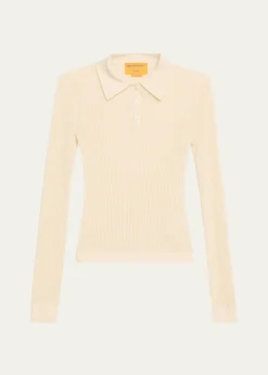 Guest in ResidenceShrunken Long-Sleeve Cashmere Polo