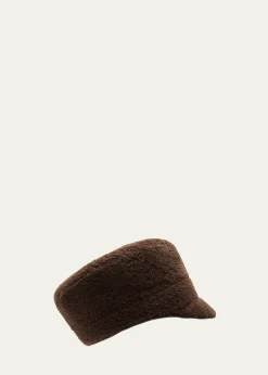 Gushlow and ColeCurly Merino Shearling & Leather Cap