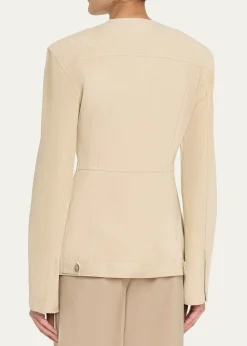 HAIKURETemple Paneled Suede Jacket