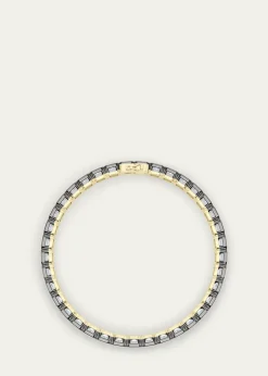 HauteCarat18K Emerald Cut Bezel Lab Grown Diamond Tennis Bracelet
