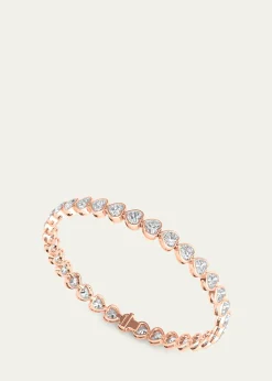 HauteCarat18K Heart Shape Bezel Lab Grown Diamond Bracelet